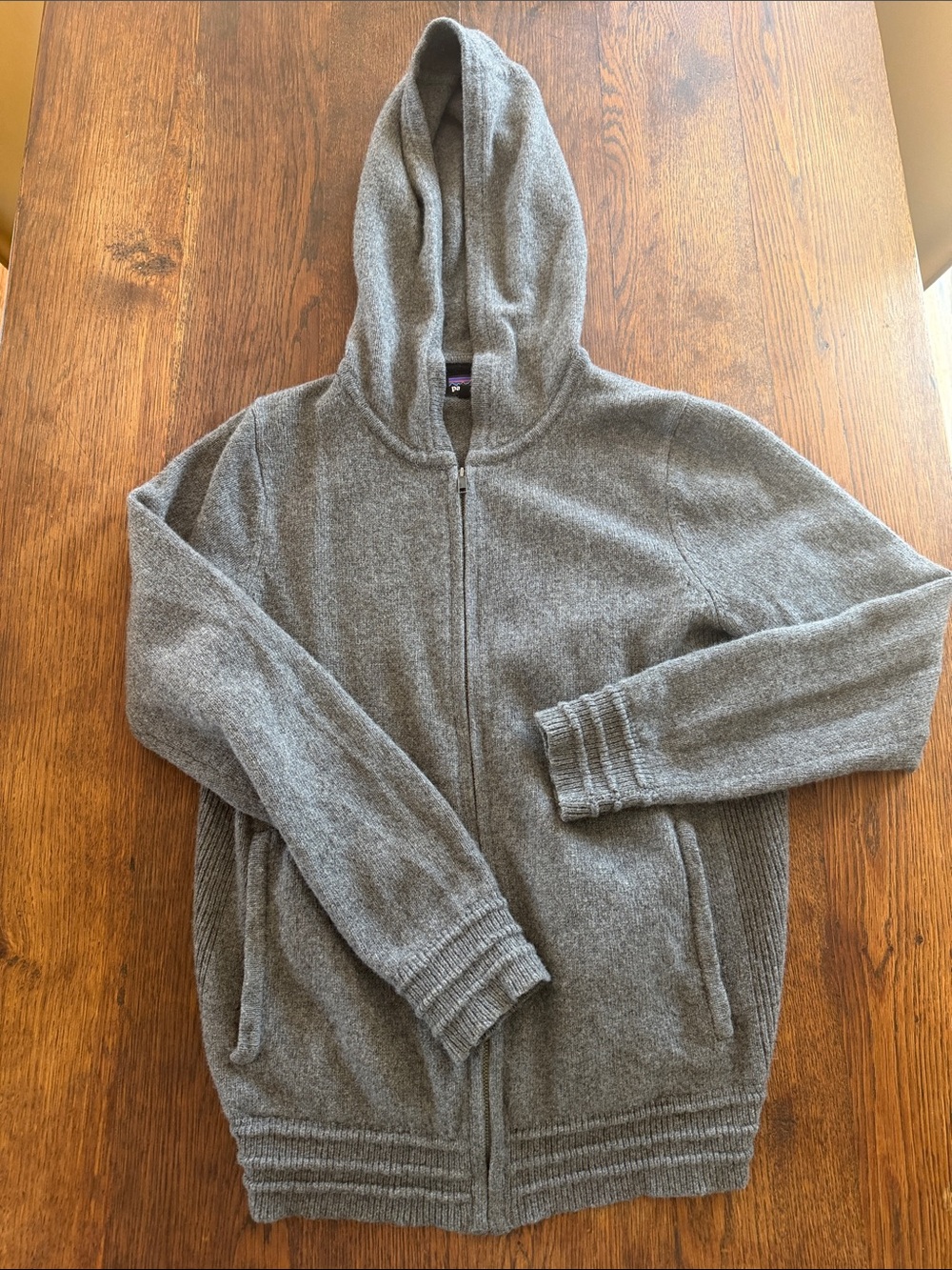 Patagonia Cashmere Gray Zip-Up Hooded Sweater